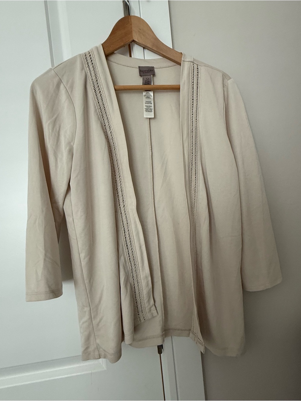 Chico’s Light Cream Open-Front Women’s Cardigan Sweater size 0 small